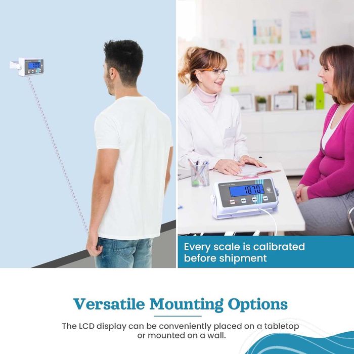 Медицински кантар heninhill за телесно тегло 200 кг, с голям дисплей