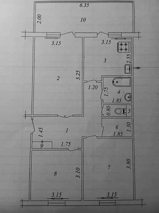 Ипотека 3,5,5 Ахмад Юнакий Хумаюн Метро балкон 2*6