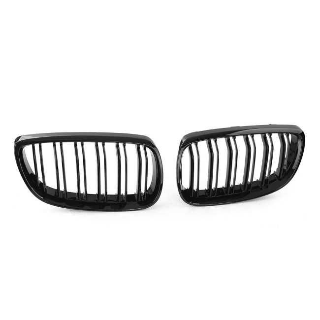 Grile Duble Bara Fata Nari M Style BMW E92 E93 Pre-FACELIFT // FACELIFT, Negru Lucios