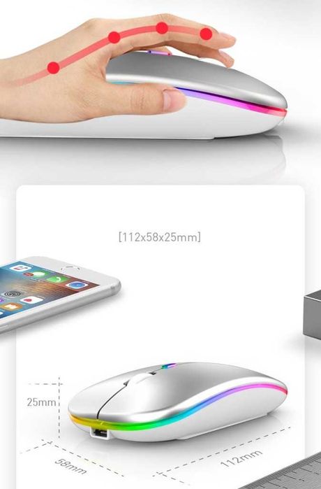 Безжична Bluetooth мишка в няколко цвята MS6 BT+2.4G