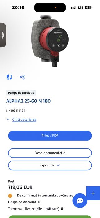 Pompa grundfos 25-60-N180