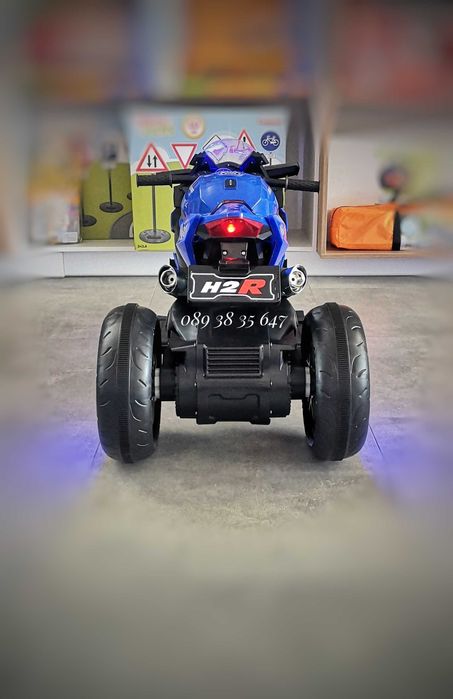 ТОП ЦЕНА!НОВО!Акумулаторен мотор с 3 гуми Ninja BLUE с 12V батерия,USB