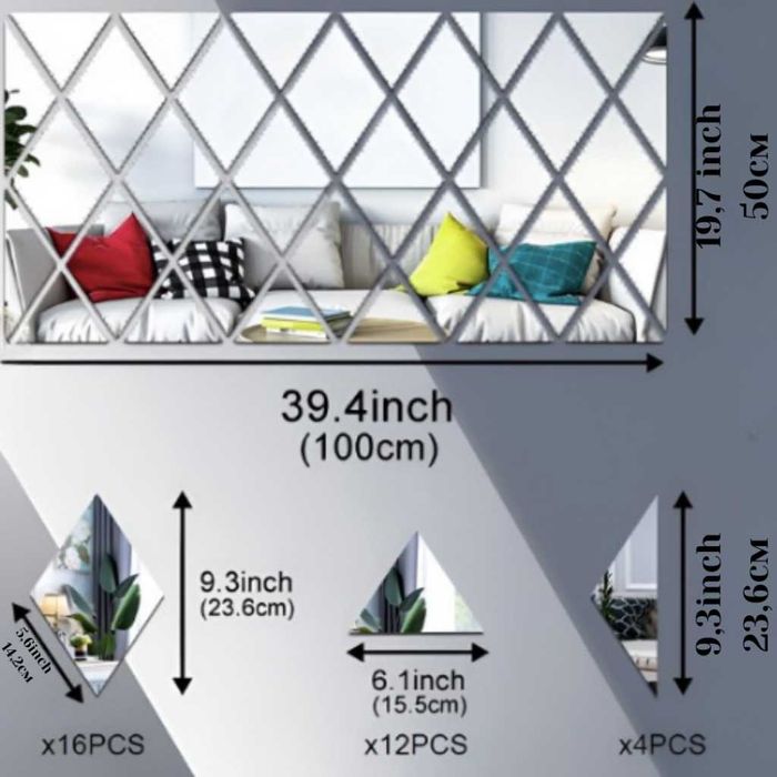 Огледални стикери за стена 32 броя – Лесен начин да преобразиш дома си