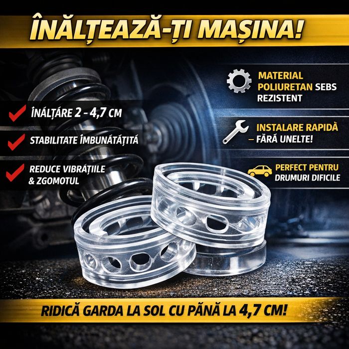 Set 2 Înălțătoare Suspensie Auto Poliuretan Transparent