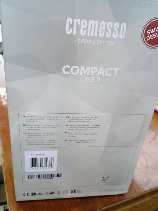 Кафемашина с капсули Cremesso Compact One II, 3 програми, 1,1л капацит