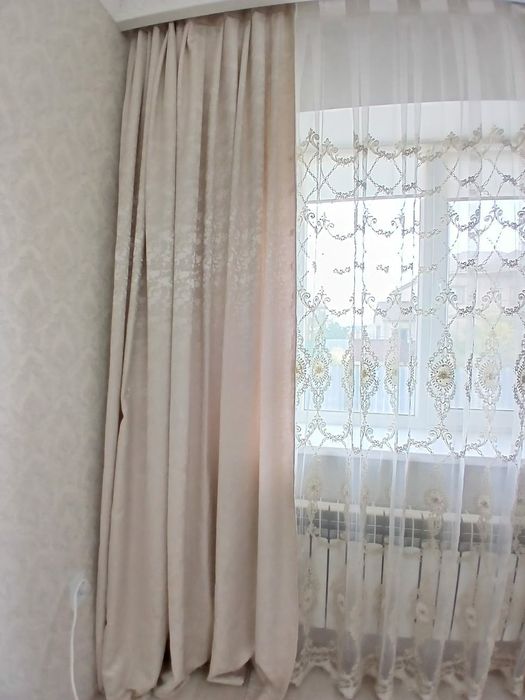 Шторы с тюлем для зала