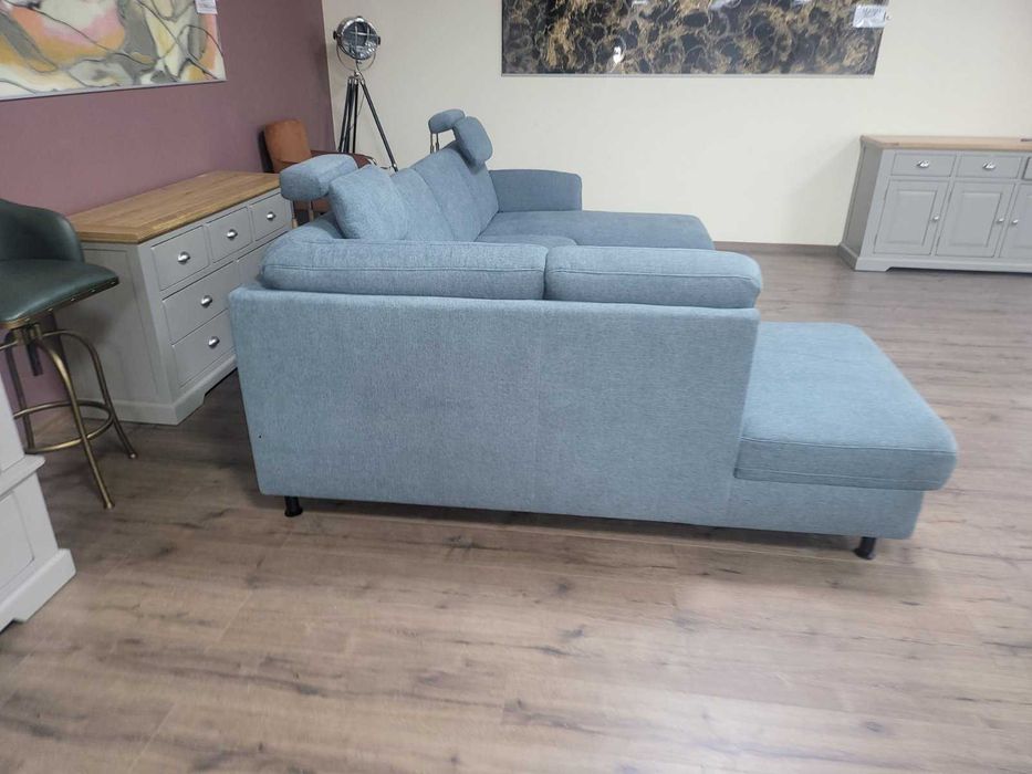 ПРОМОЦИЯ!!! Син ъглов П образен диван от плат LS404520