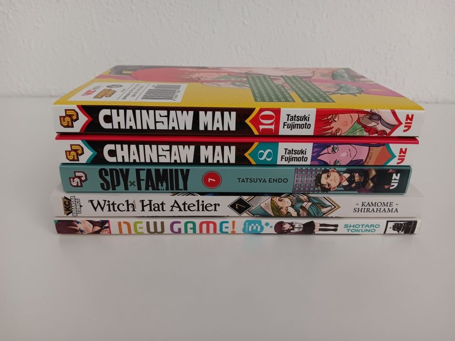 Manga Spy x family, Chainsaw man, Witch hat atelier, New Game, zom 100