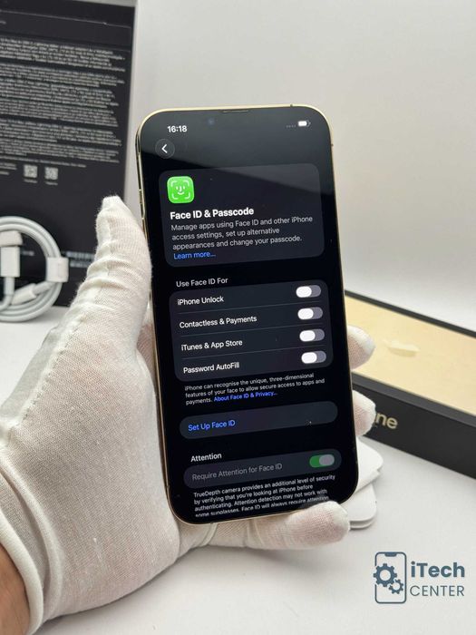 iPhone 13 Pro MAX, 128GB, Gold, 100% батерия, КАТО НОВ, 1г. ГАРАНЦИЯ!