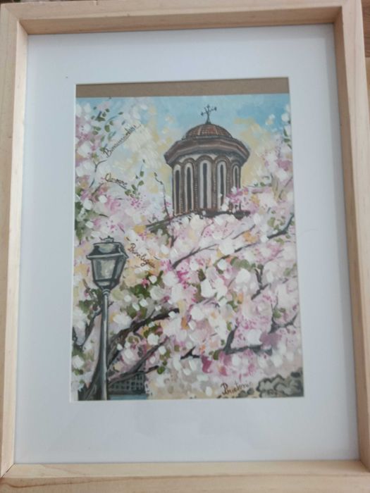 Vand tablou pictat cu Mănăstirea Radu Vodă