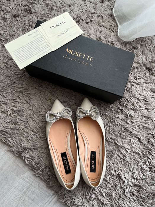 Pantofi din piele naturală cu talpă  joasă MUSETTE - mărimea 36