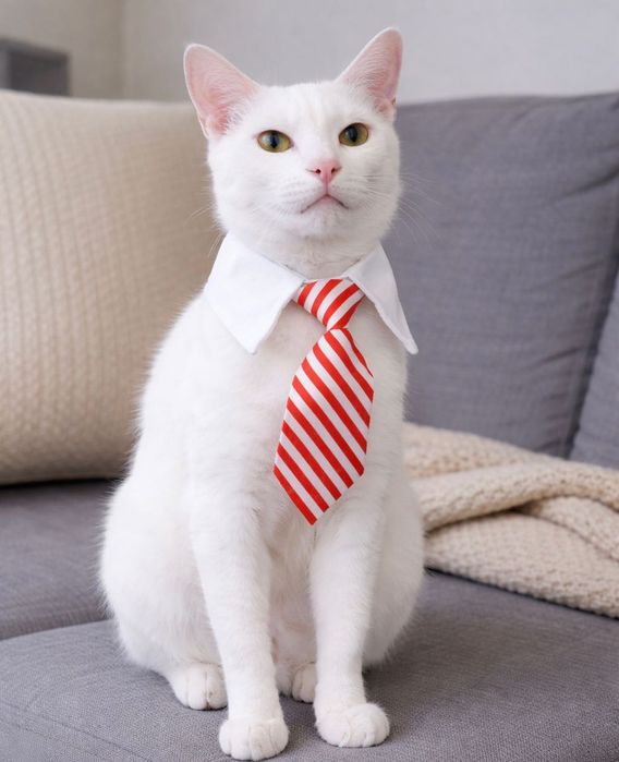 Шикарный белый кот