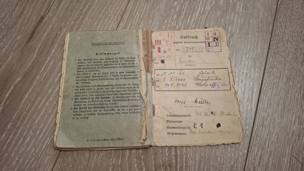 Carte de identitate soldat german aviație ww2