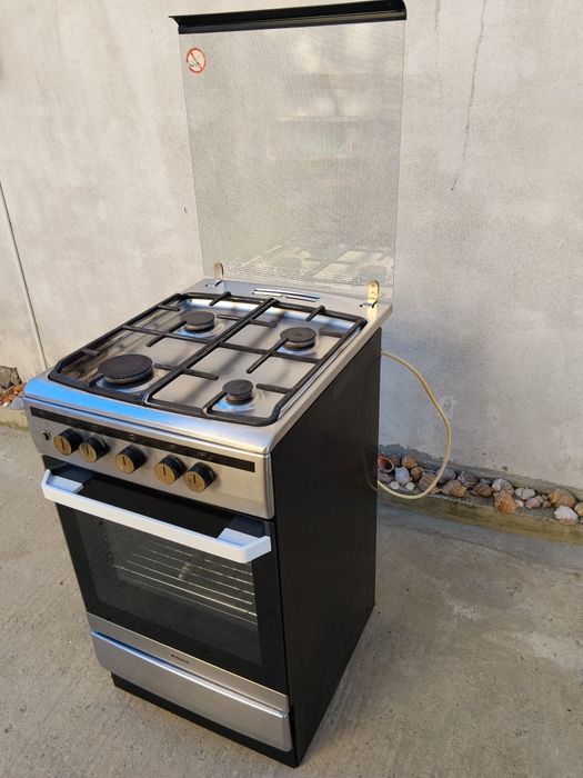 Aragaz Hansa FCGX53021, Gaz, 4 arzatoare, Aprindere electrica, 50cm, Inox
