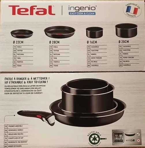 Set Tefal 5 piese tigaie, cratita Starter Kit L1539543 16-28cm Sigilat