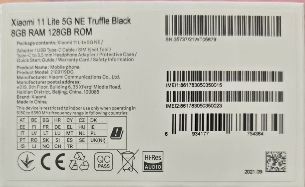 Xiaomi 11 lite 5G NE