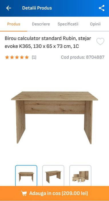 Vand birou 130x65x73