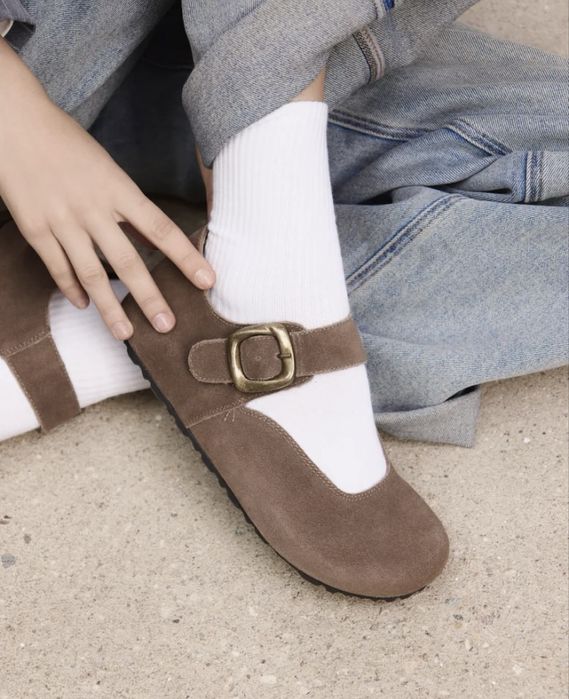 Балетки замшевые новые