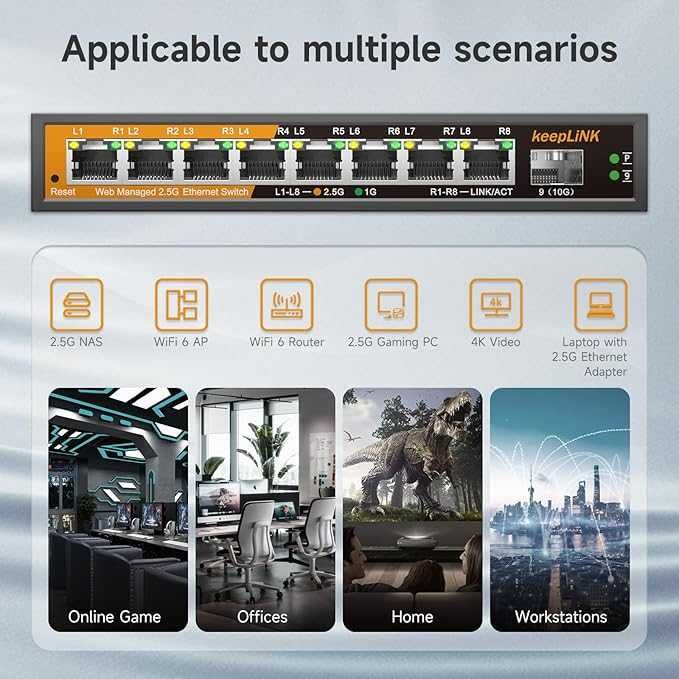 keepLiNK 8 порта 2.5G комутатор с уеб интелигентно управление