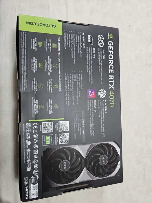 Yengi MSI GEFORCE RTX 4070 12GB GD6 OC 192 bit upakovkada