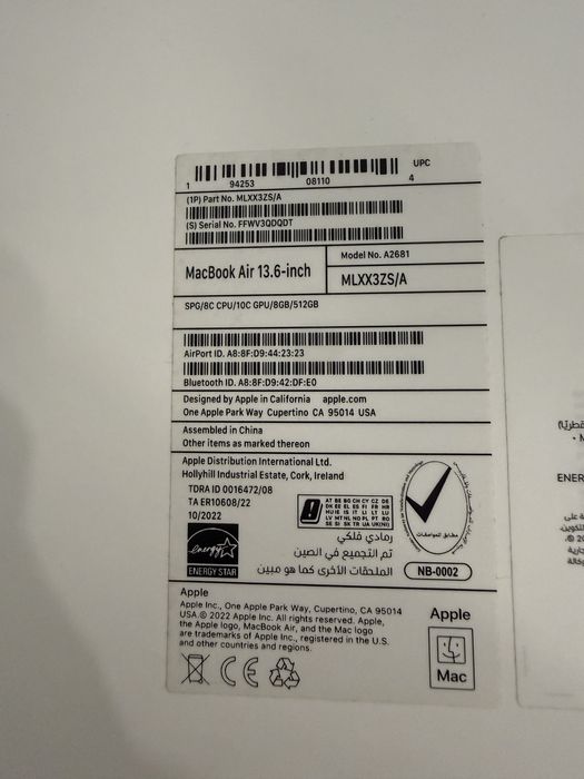 Продаю MacBook Air M2 13.6” 512 ГБ
