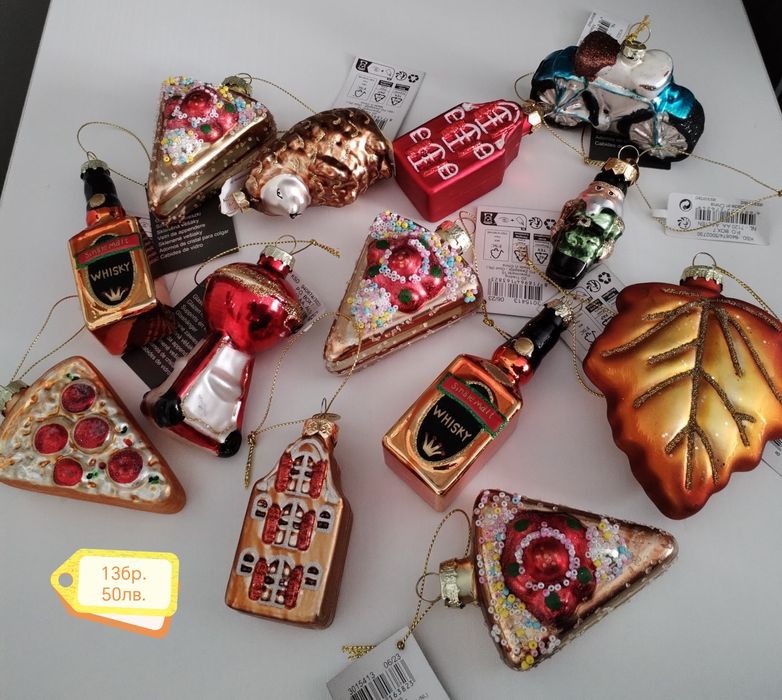 Стъклени коледни играчки Нови!