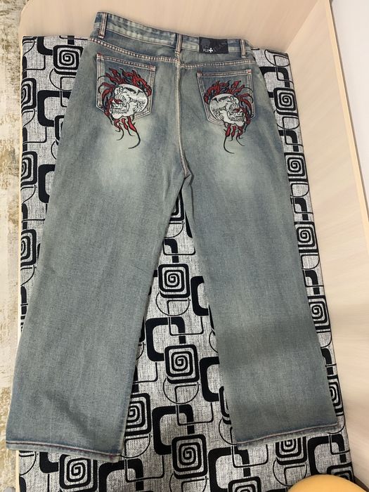 Джинсы унисекс с принтом