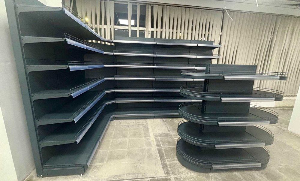 Крайстенни стелажи с ъгъл (ъглов стелаж), метални стелажи, оборудване