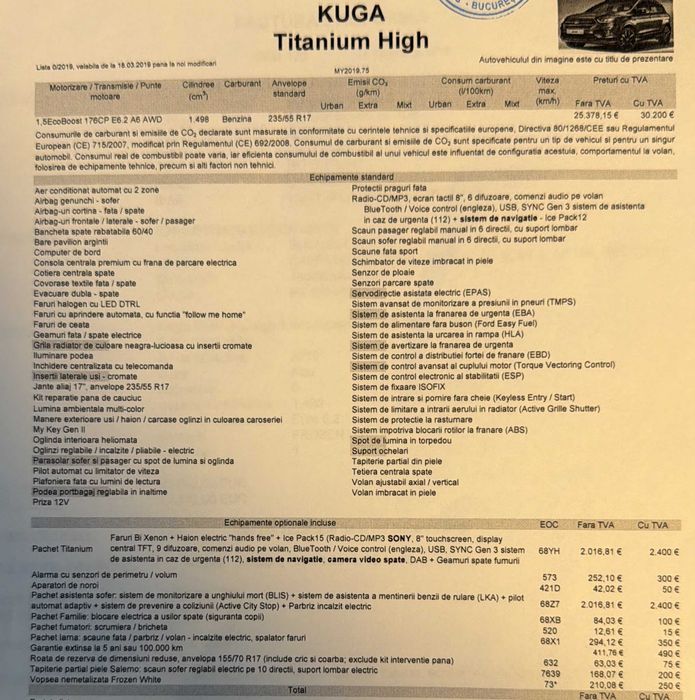 Ford KUGA Titanium High