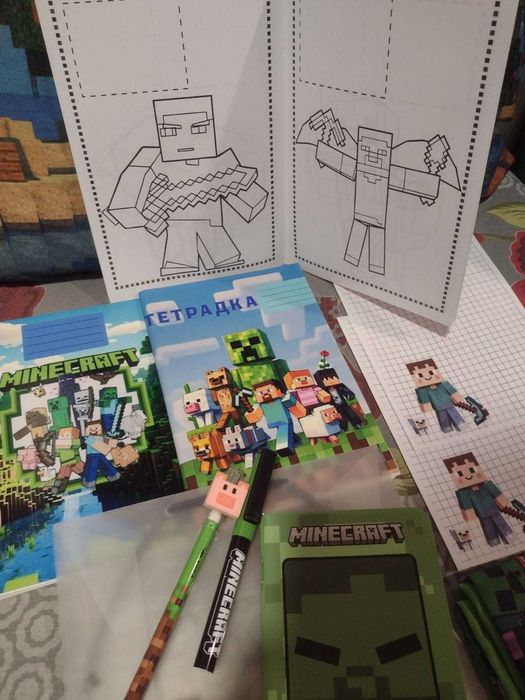 НОВИ! Майнкрафт торба и ученически принадлежности