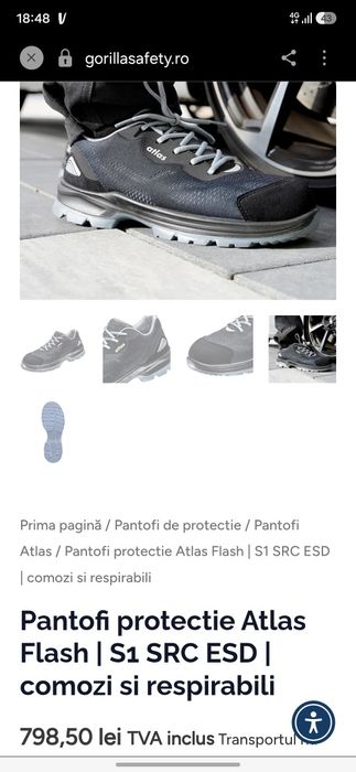 Pantof 40 Atlas bombeu metalic