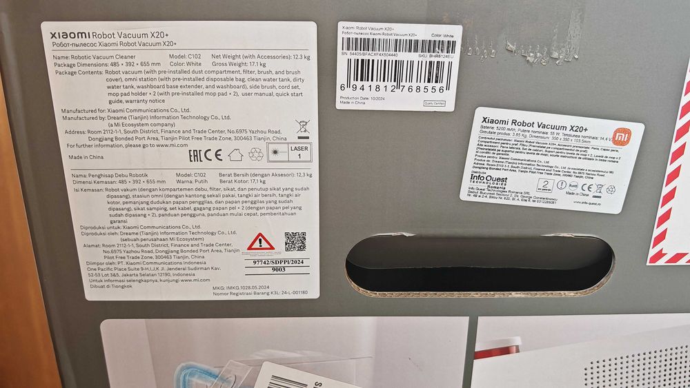 Robot de aspirare Xiaomi X20+, garanție pana la 09/08/2027, ca nou