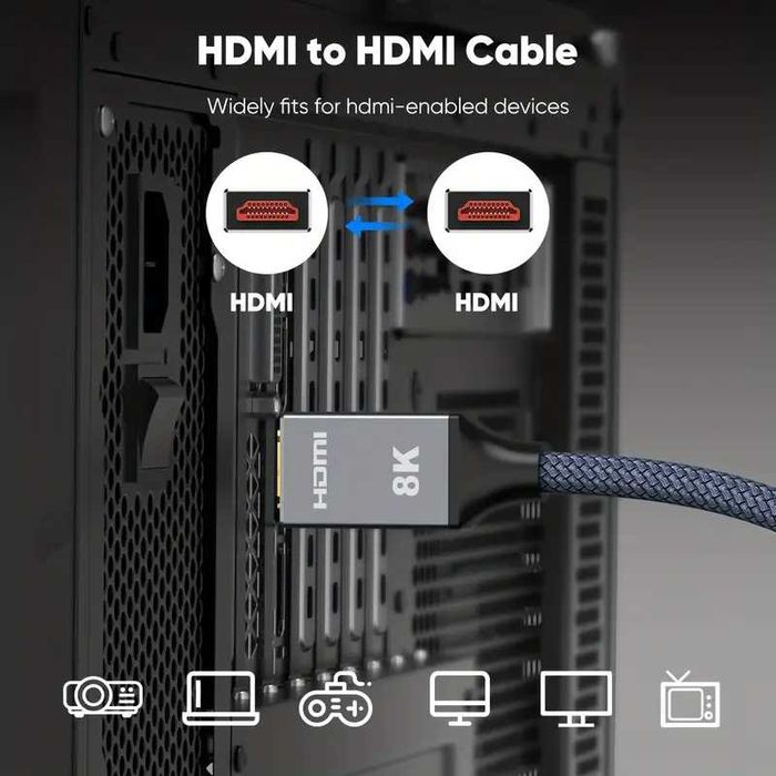 HDMI 2.1b 48Gbps, Кабел "FPS MAX" JUSTLINK* HDTV 2.1b 8K/60Hz-4K/144Hz