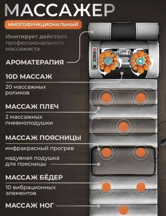 Новый   Массажер матрас 3D-массаж