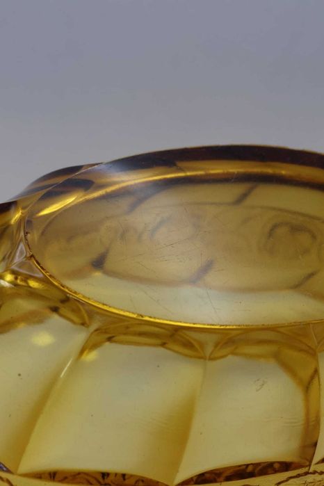 Bol din sticlă presată Fostoria Coin Glass, nuanță chihlimbar (amber).