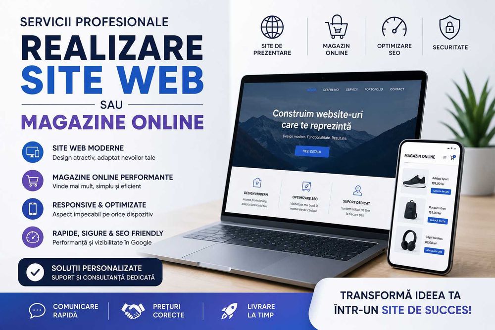 Realizez Site-uri Web și Magazine Online | Prețuri Avantajoase | Rapid și Profesional