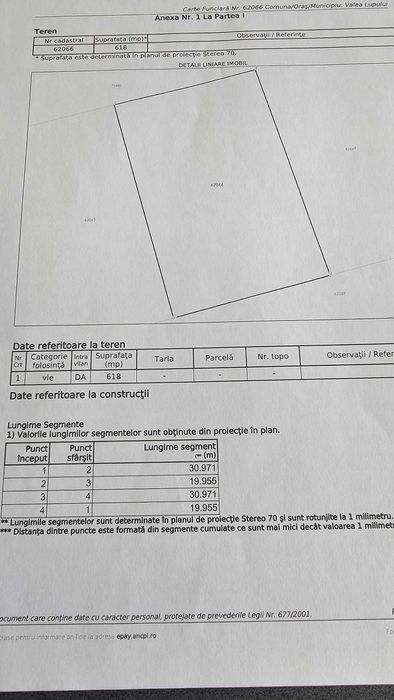 Teren 618 mp intravilan Valea Lupului, Iasi