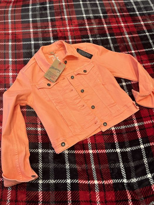 Jacheta jeans portocalie S noua