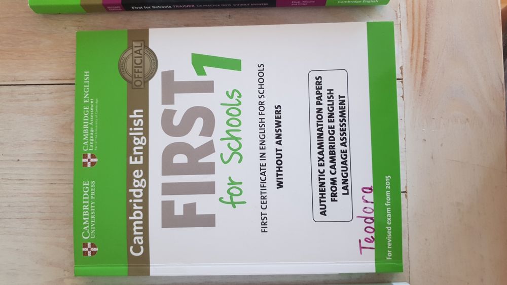Cambridge English First for Schools пълен комплект учебник тетрадки