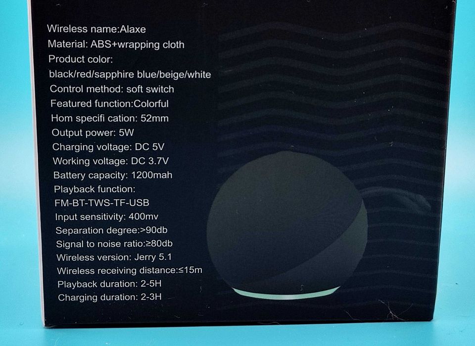 Alaxe Echq Dof 5th gen преносима колонка, Bluetooth 5.1 безжична колна