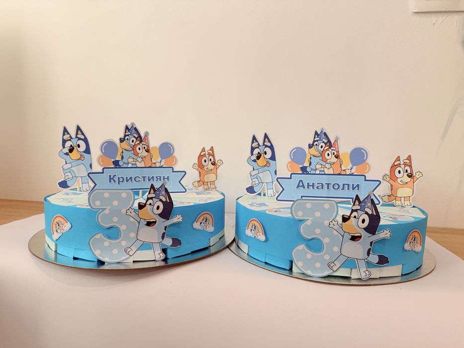 Блуи Bluey хартиена торта за рожден ден