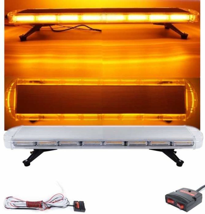 Мощна аварийна сигнална лампа 98 см LED ЛЕД блиц маяк буркан лед бар 12-24V със 16 режима