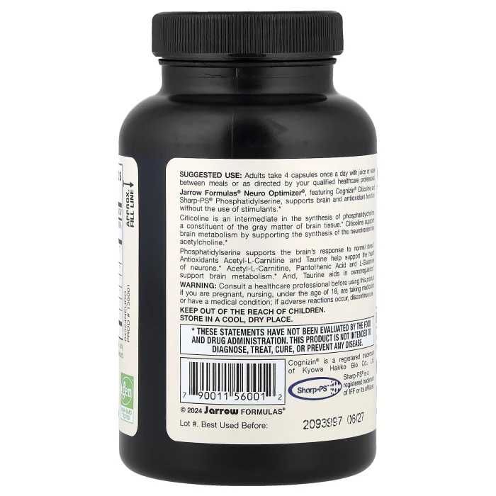 Jarrow Formulas Neuro Optimizer®, 120 capsule, suplimnet alimentar, produs in SUA