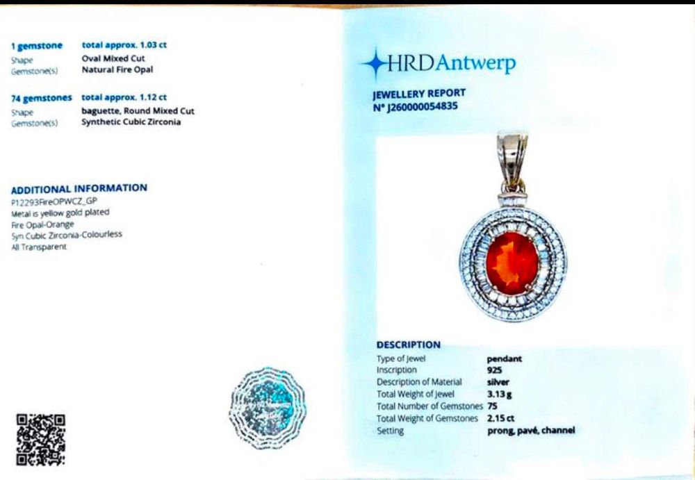 Pandantiv Argint placat Aur roz, Opal caboson, design halo