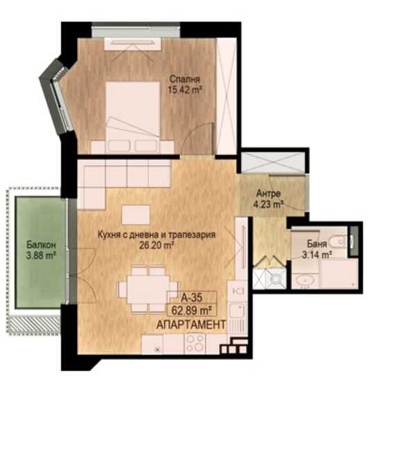 Продава се Двустаен апартамент в София, Дружба 2 - 75 кв.м за 1721 €/кв.м - Снимка #4