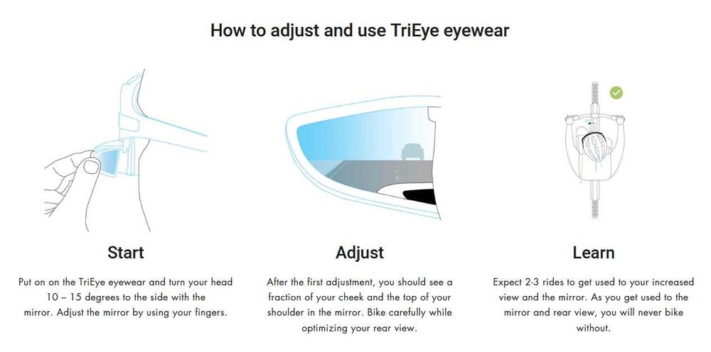 Ochelari bicicleta TRIEYE FOTOCROMATICI cu Oglinda Retrovizoare