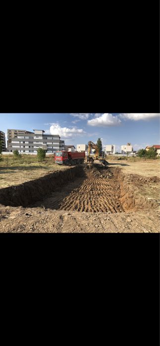 Închirieri Buldoexcavator si basculanta pentru excavatii si demolari