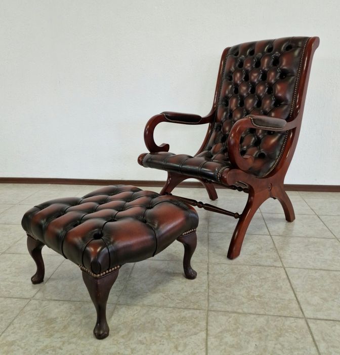 Кожена холна  гарнитура Честърфийлд Chesterfield