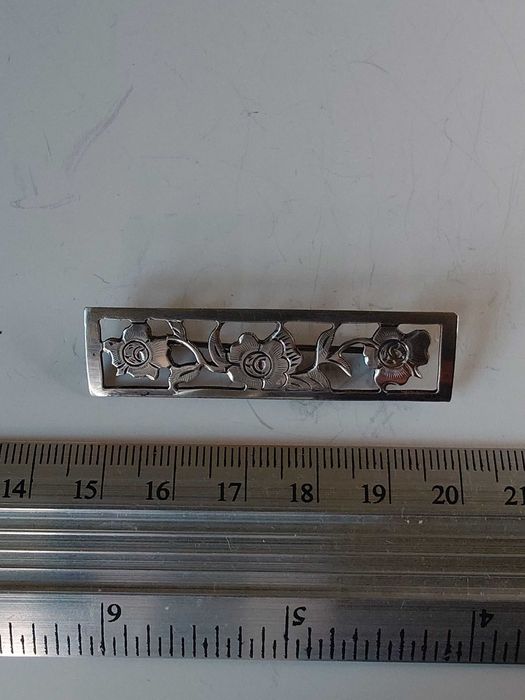 Broșă vintage „Handarbeit” – argint 800, Germania