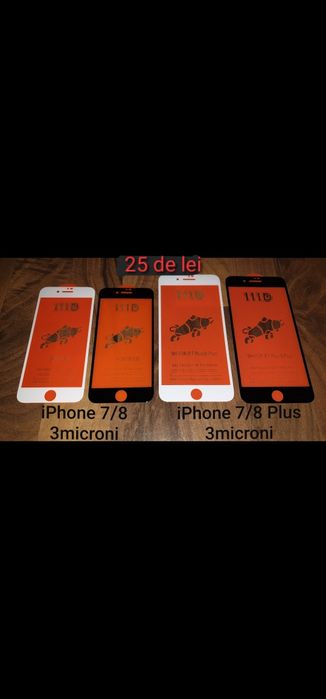 Folie sticla tempered glass fullcover 9D iPhone 6 6s 7 8 6/7/8 Plus SE